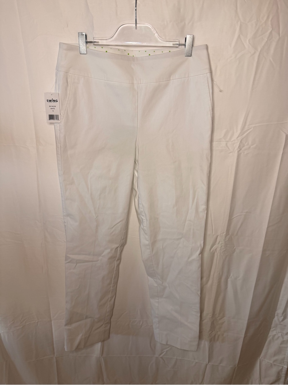 White Pull-On Ankle Pants - Women's Stretch Cropped Trousers